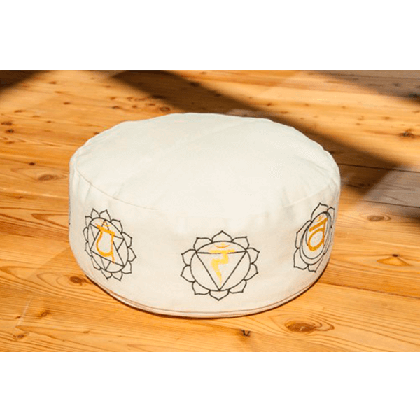 Meditační polštář s výšivkou 7 čaker