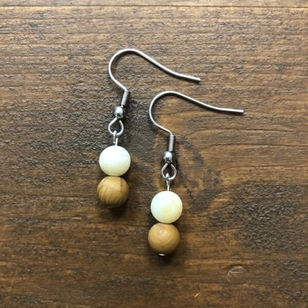 Náušnice Sandalwood, amazonit