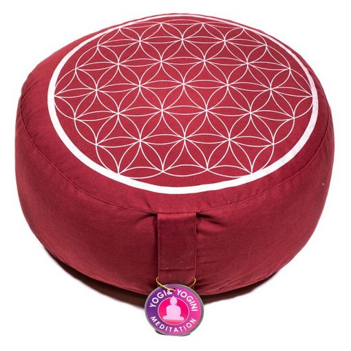 Meditační polštář s Květem života, červený