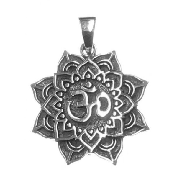 Stříbrný přívěsek Óm v lotosu