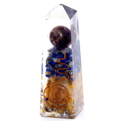 Orgonitový obelisk, lapis lazuli, žlutý avanturín