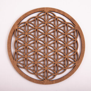 Květ života ze dřeva 14,4 cm, tmavě hnědý