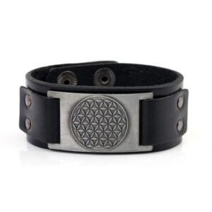 Kožený náramek Květ života