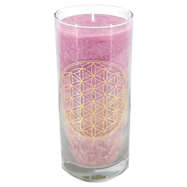 Svíce - Květ života, růžová