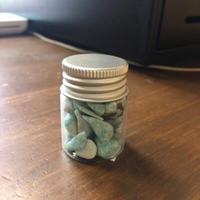 Dekorační lahvička - amazonit