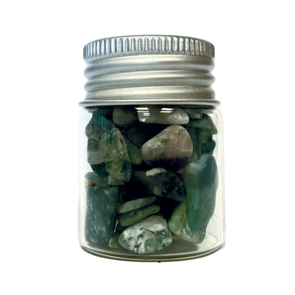 Dekorační lahvička - mechový achát