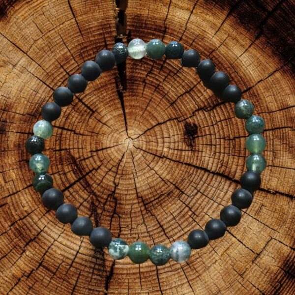 Náramek Onyx, achát mechový