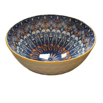 Keramická miska – modro-oranžový ornament