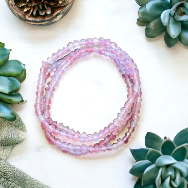 Náramek Křemen jahodový, 4 mm