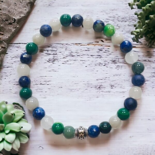 Náramek Křišťál, sodalit, achát