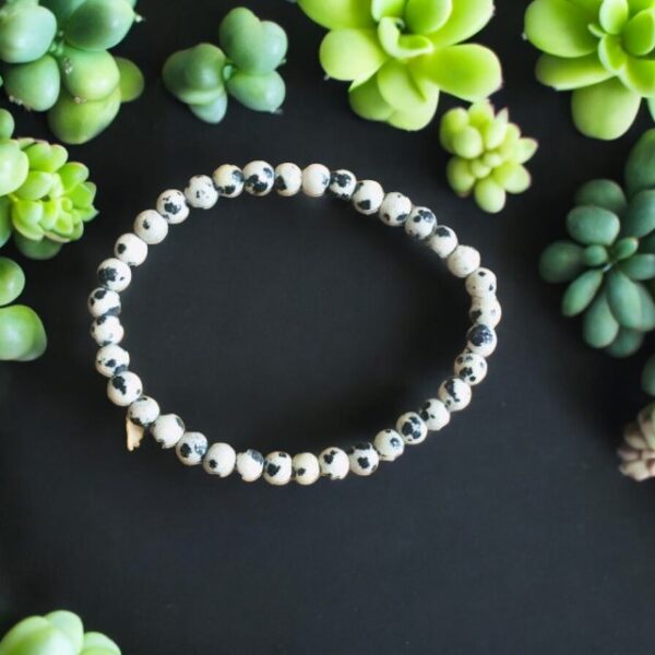 Dětský náramek Jaspis dalmatin, 4 mm