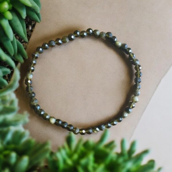 Náramek Obsidián, 4 mm