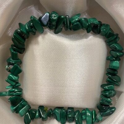 Náramek Malachit, 6 mm, sekaný