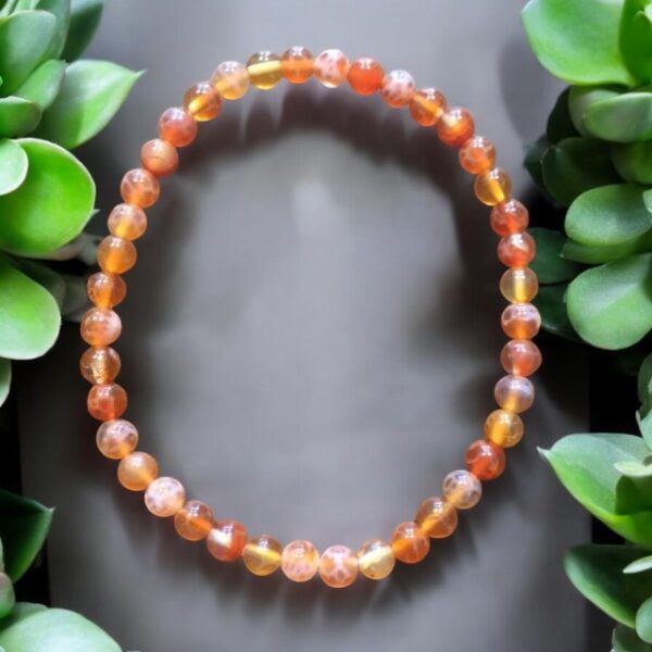 Náramek Achát ohnivý, 4 mm