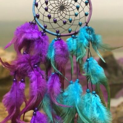 Lapač snů, fialovo - tyrkysový
