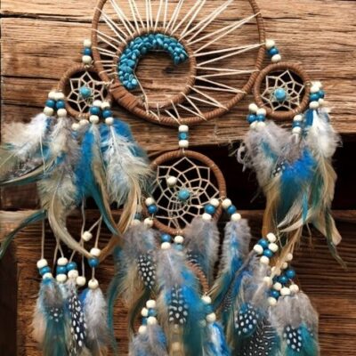 Lapač snů, strom života, přírodní, tyrkysový