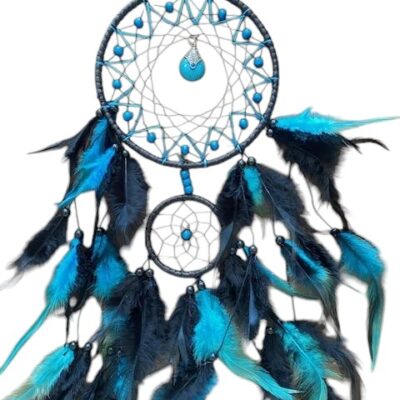 Lapač snů černo - tyrkysový
