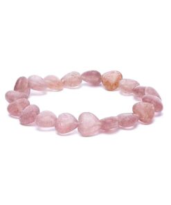 Náramek Jahodový křišťál, srdíčka