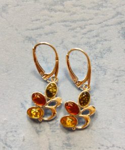 Náušnice Jantar barevný