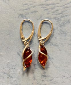 Náušnice Jantar Slza