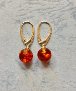 Náušnice Jantar kuličky 8 mm