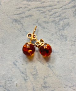 Náušnice Jantar kuličky 6 mm