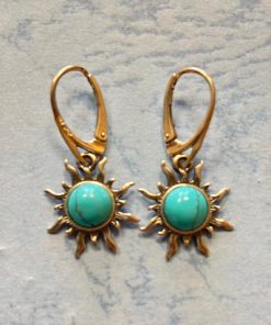 Náušnice Sluníčka s pravým tyrkysem