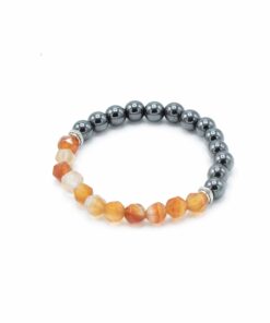 Náramek Hematit a karneol