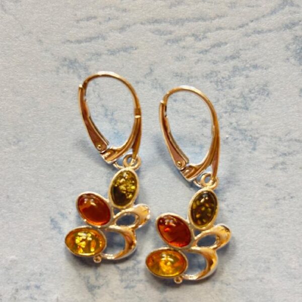 Náušnice Jantar barevný