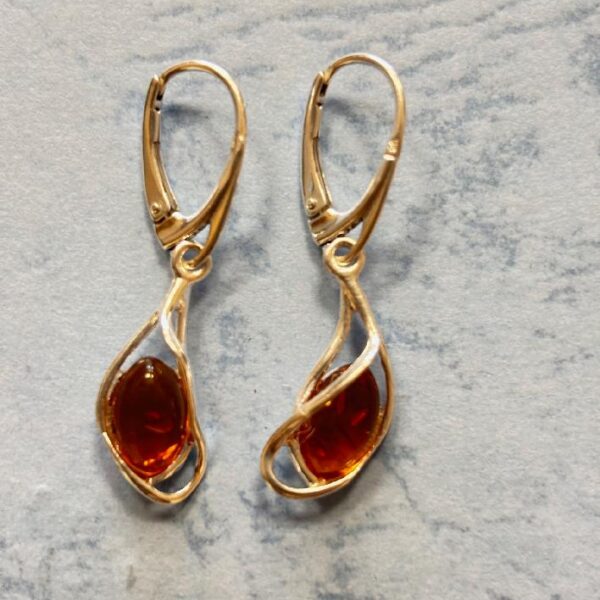 Náušnice Jantar Slza