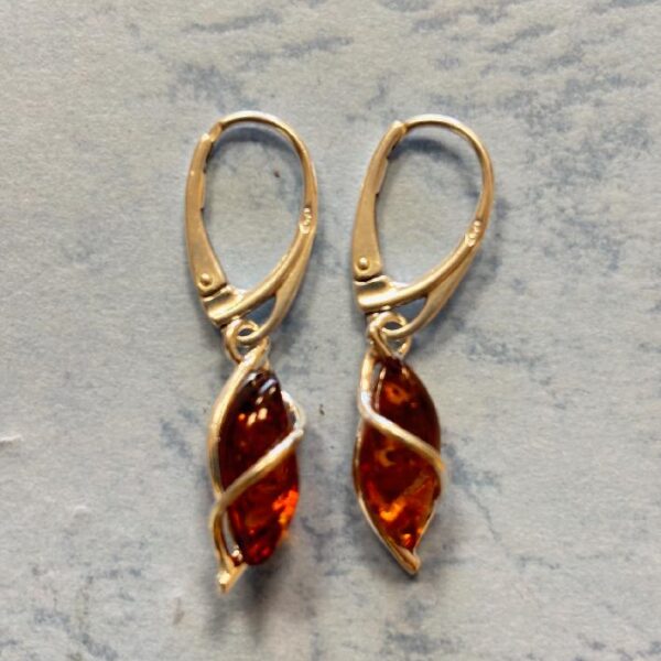 Náušnice Jantar Slza