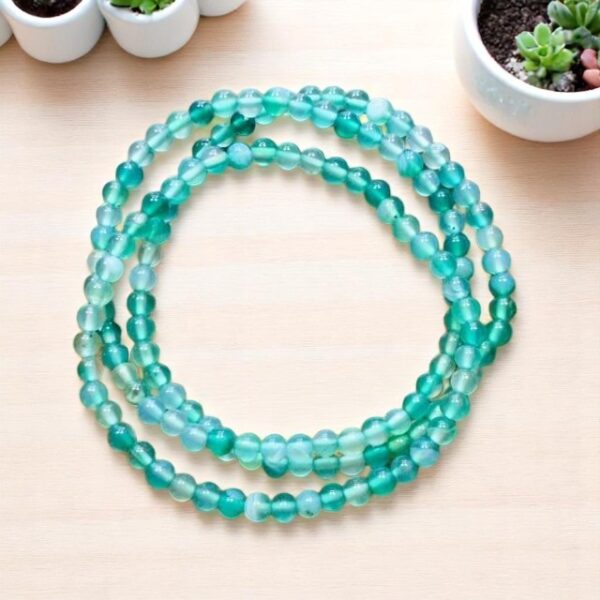 Náramek Achát zelený, 4 mm