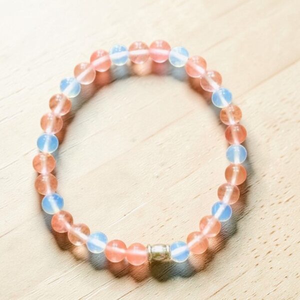 Náramek Třešňový křemen, opalit