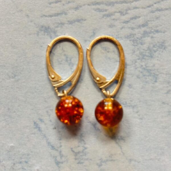 Náušnice Jantar kuličky 6 mm