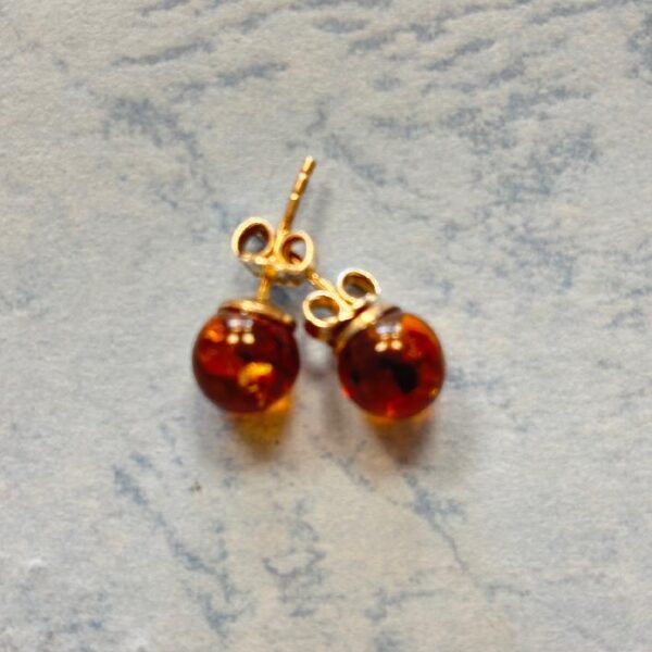 Náušnice Jantar kuličky 6 mm