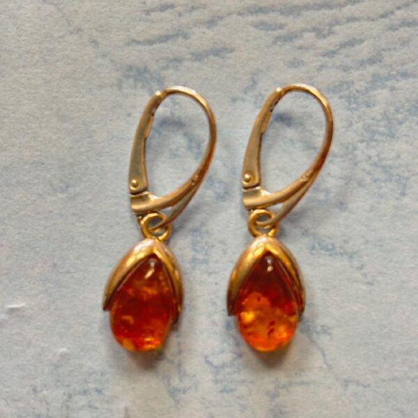 Náušnice Jantar Slza