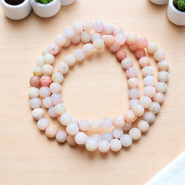 Náramek Opál růžový, 6 mm