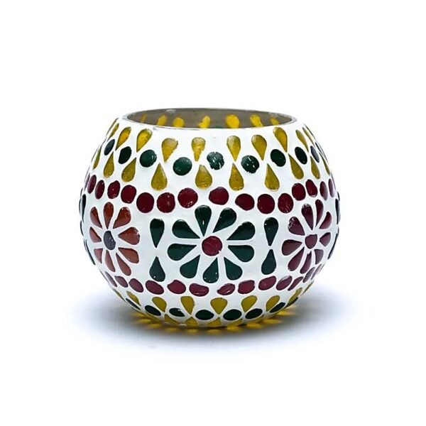 Mozaikový svícen, květiny